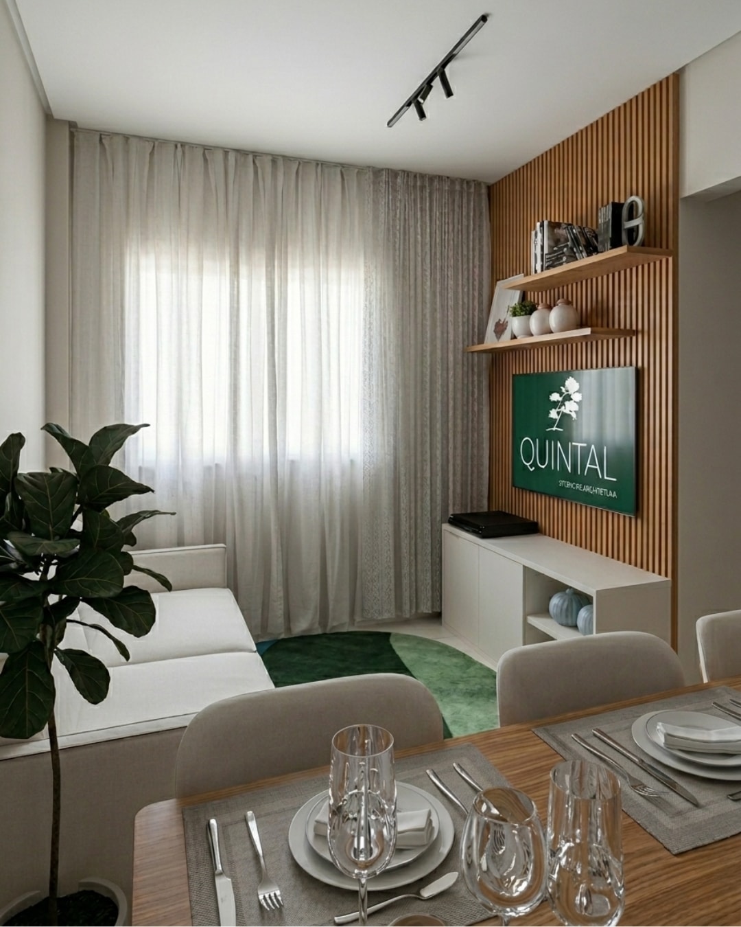 Projeto de sala de estar do Apartamento AP, do portfólio Quintal Studio